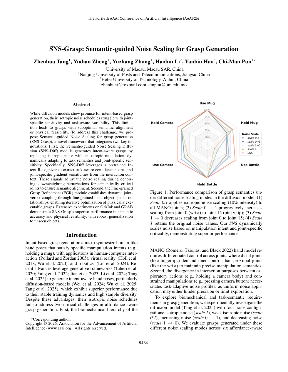 SNS-Grasp: Semantic-guided Noise Scaling for Grasp Generation paper preview